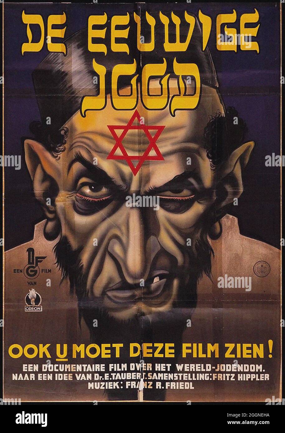 Poster for the antisemitic film The Eternal Jew. Museum: PRIVATE COLLECTION. Author: ANONYMOUS. Stock Photo