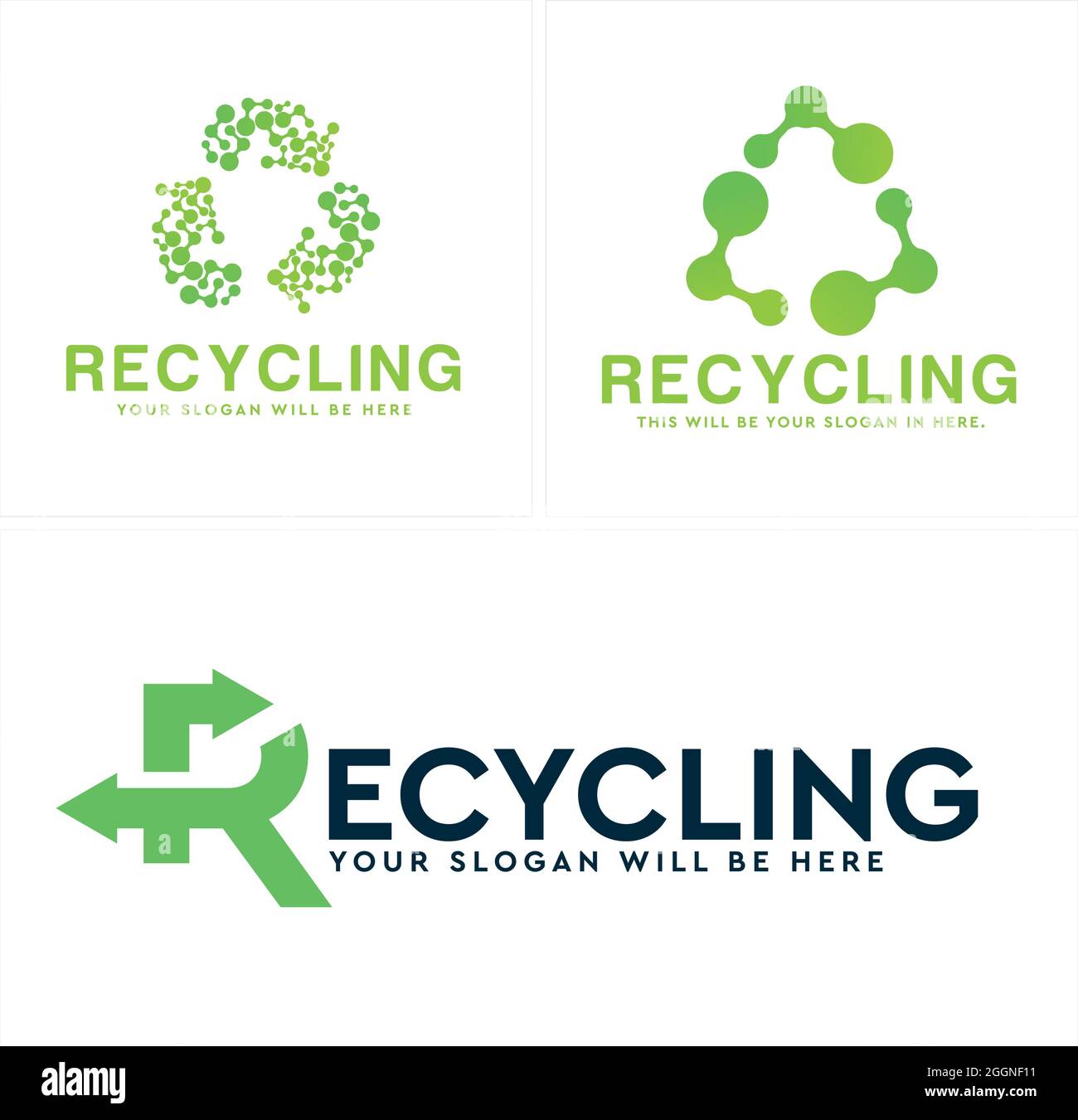 Ecological recycling icon logo design Stock Vector