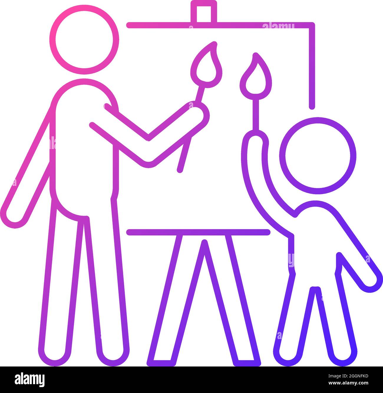 Painting with parent gradient linear vector icon Stock Vector