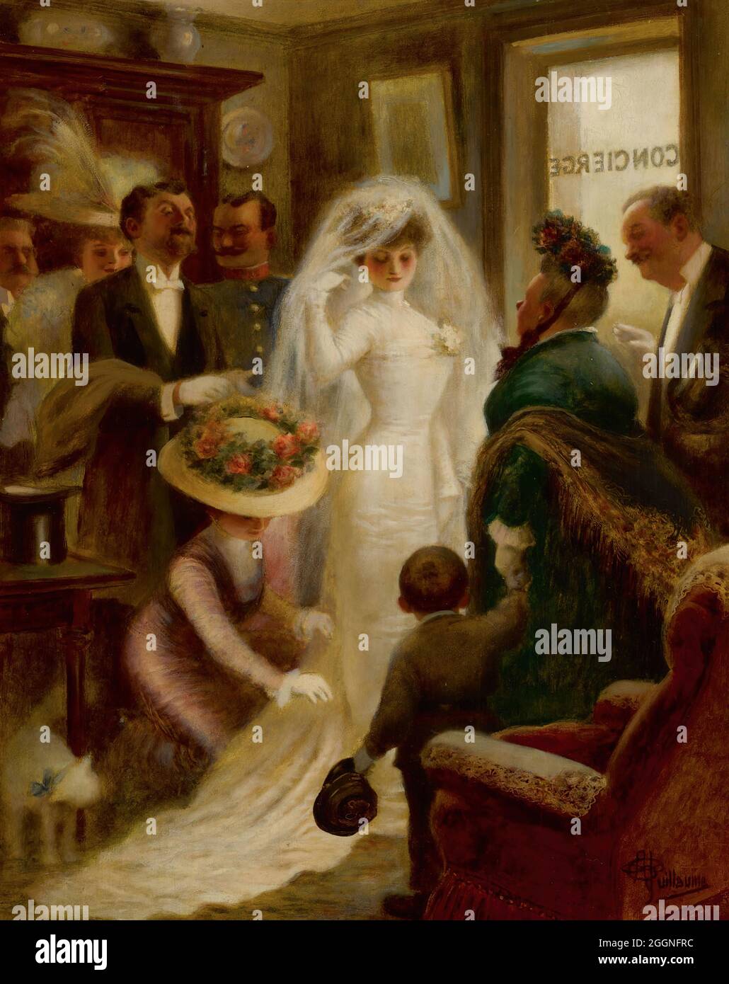 Wedding day (Le jour du mariage). Museum: PRIVATE COLLECTION. Author: ALBERT GUILLAUME. Stock Photo
