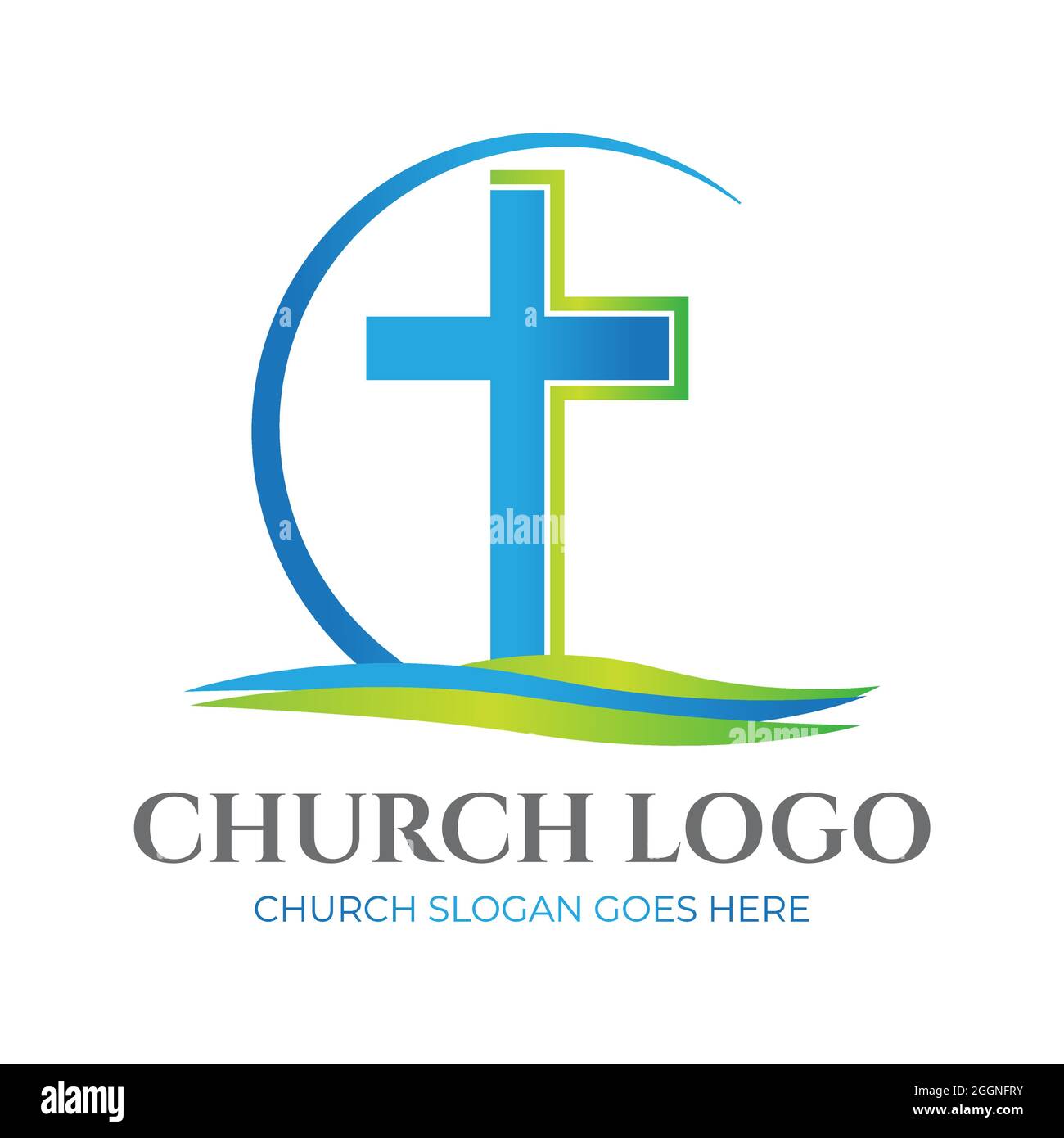 Christian Church Logo Design Stock Vector