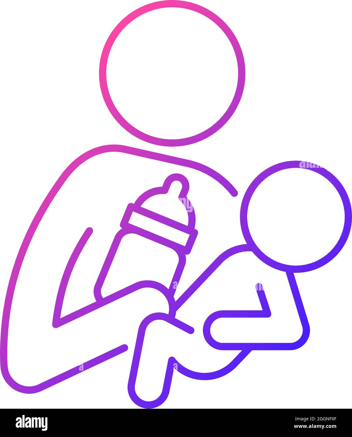 Bottle feeding gradient linear vector icon Stock Vector