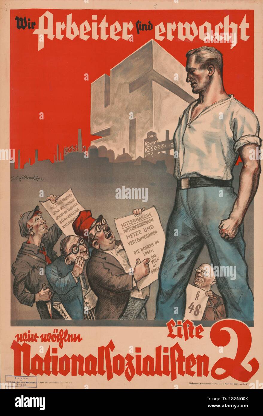 We workers have awakened. Museum: PRIVATE COLLECTION. Author: FELIX ALBRECHT. Stock Photo