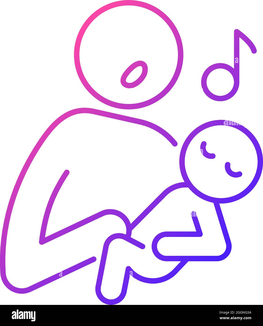 Singing to baby gradient linear vector icon Stock Vector