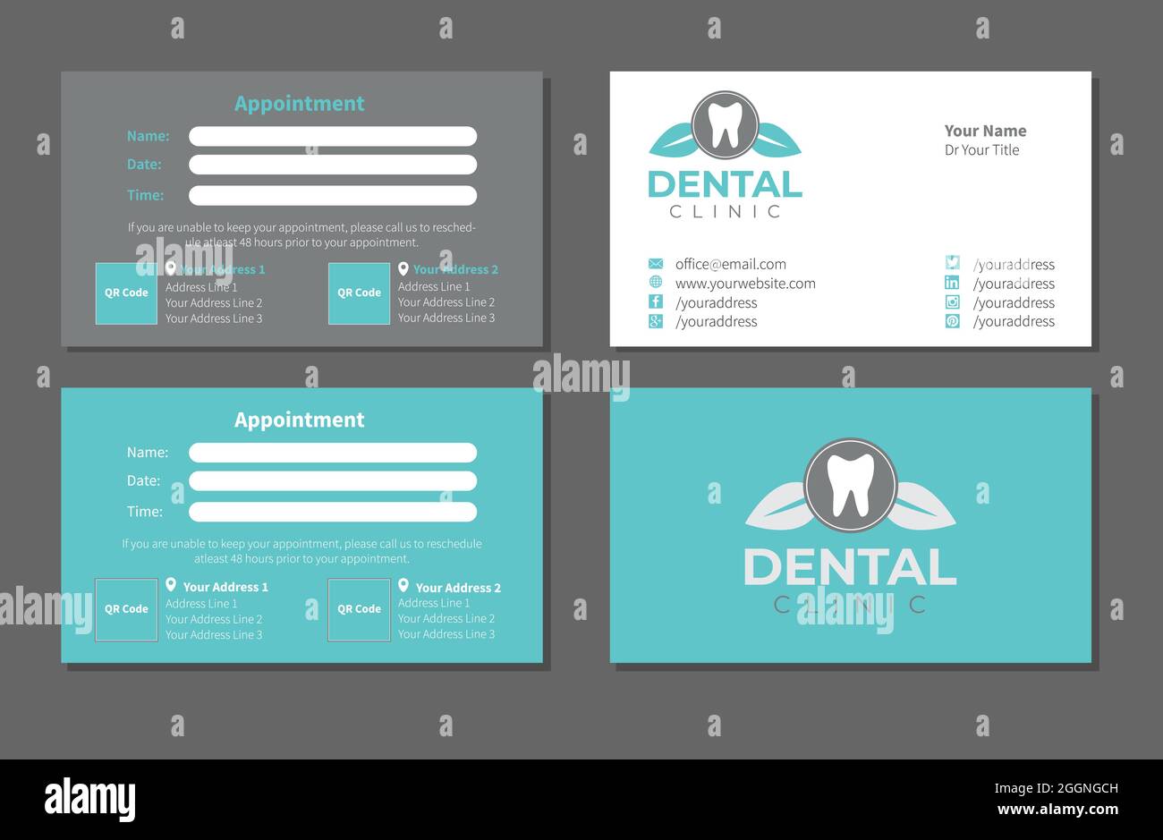 Dentist Business Card Template Set Stock Vector Image & Art Alamy