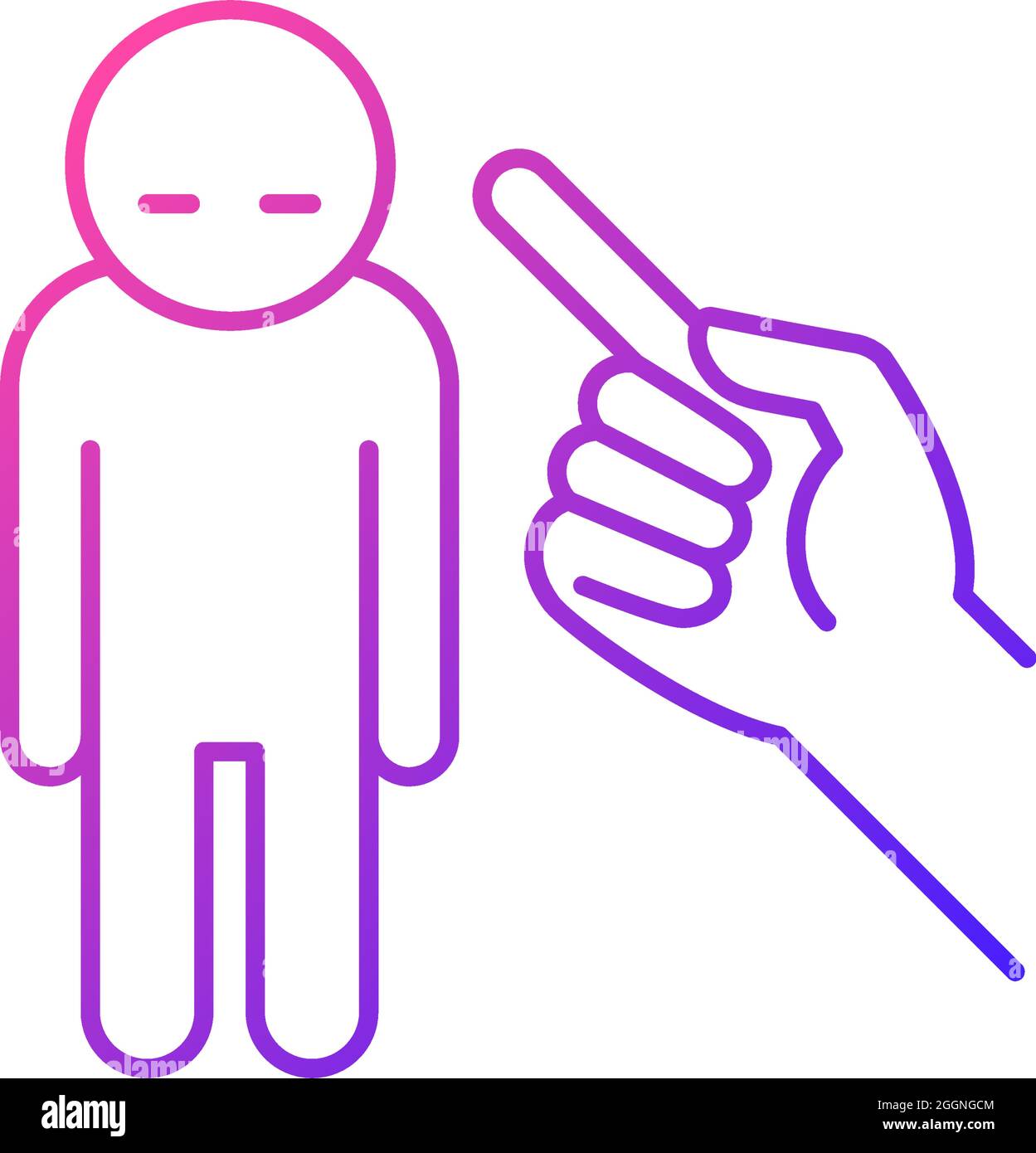 Punishment gesture gradient linear vector icon Stock Vector Image & Art ...