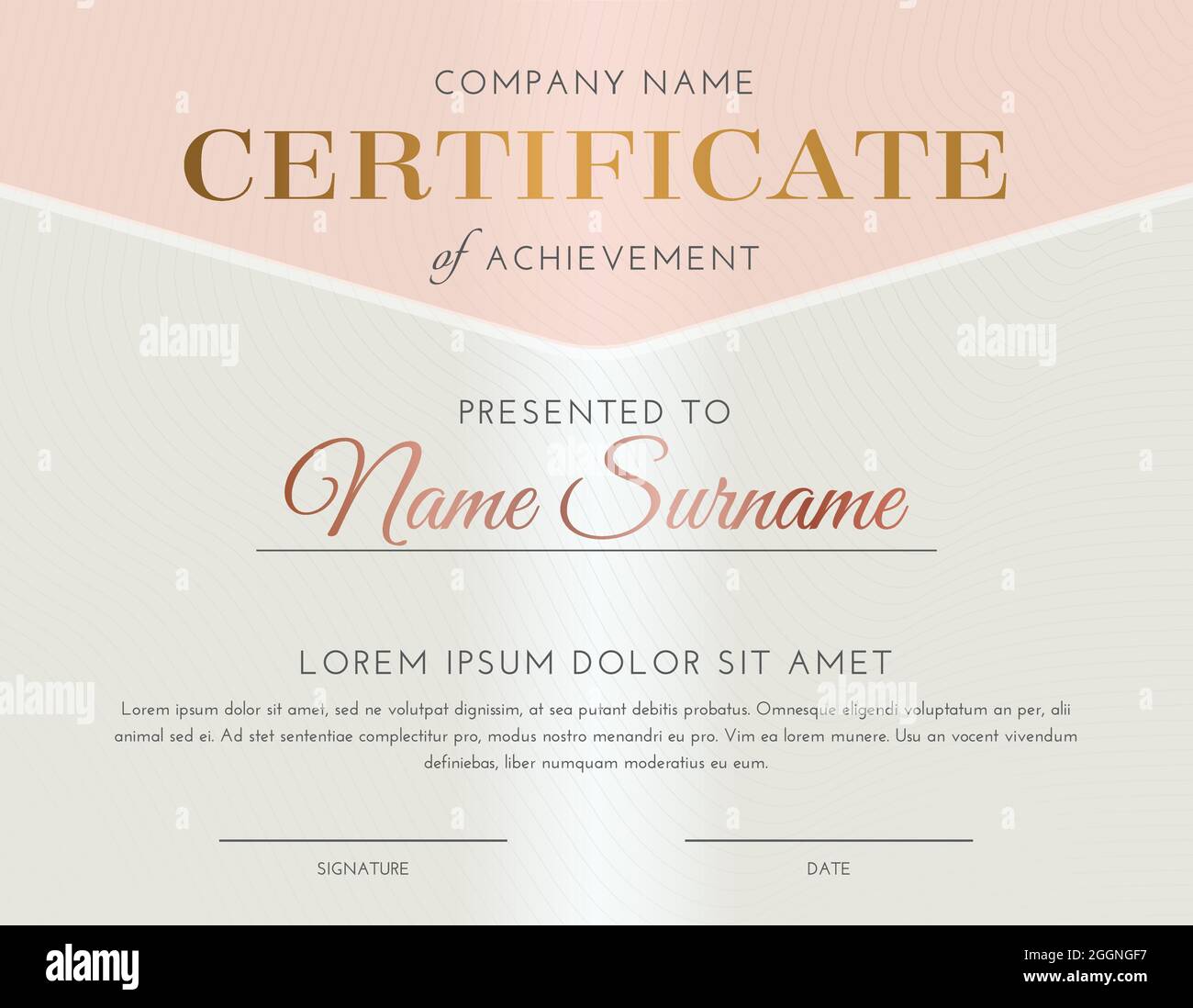 Rose Gold Luxury Feminine Certificate Stock Vector Image & Art Alamy