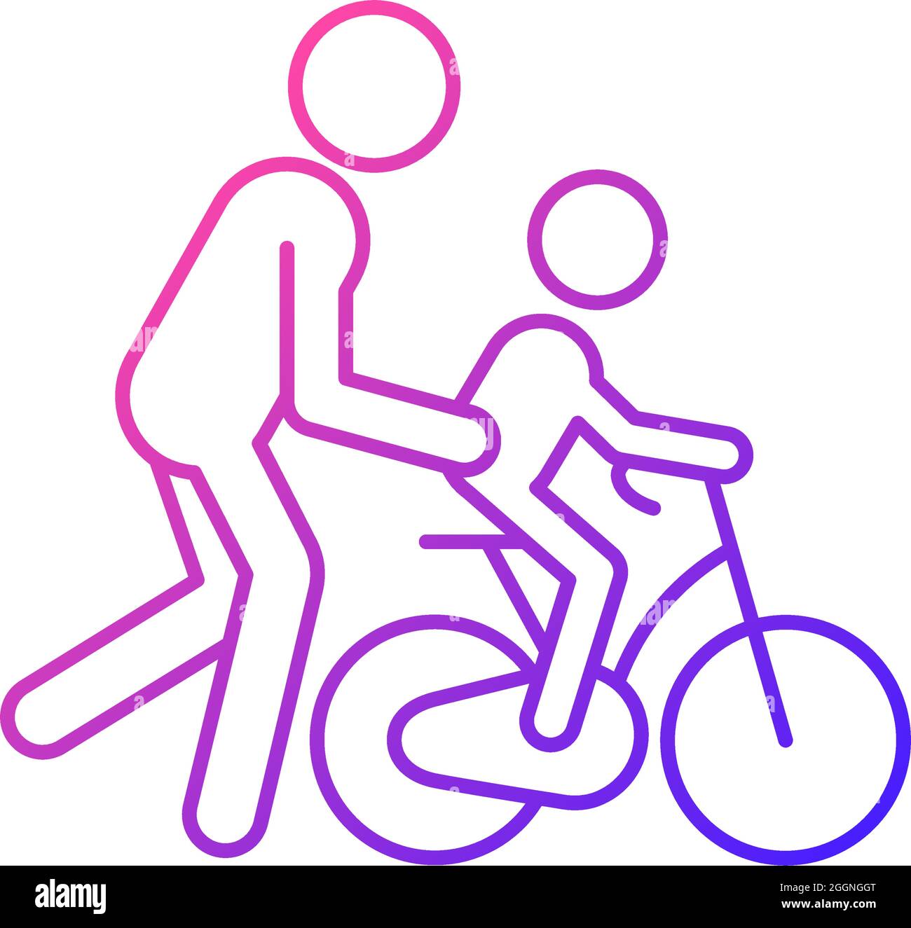 Learning to ride bike gradient linear vector icon Stock Vector Image ...