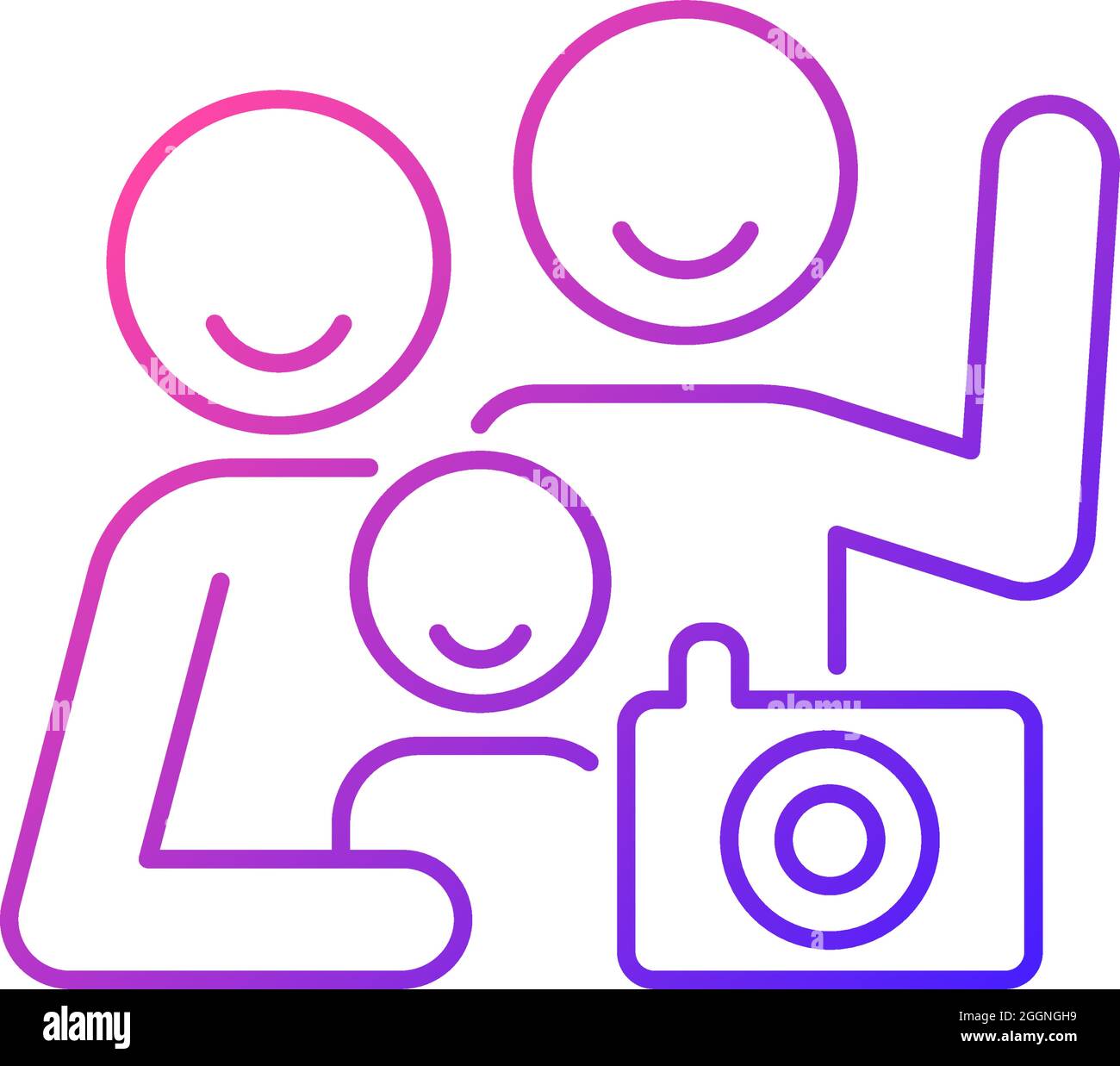 Family photo gradient linear vector icon Stock Vector