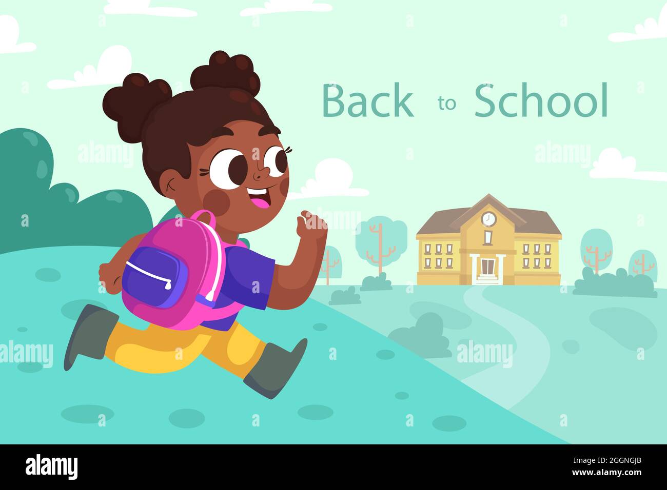 Cartoon back to school background Vector illustration. Stock Vector