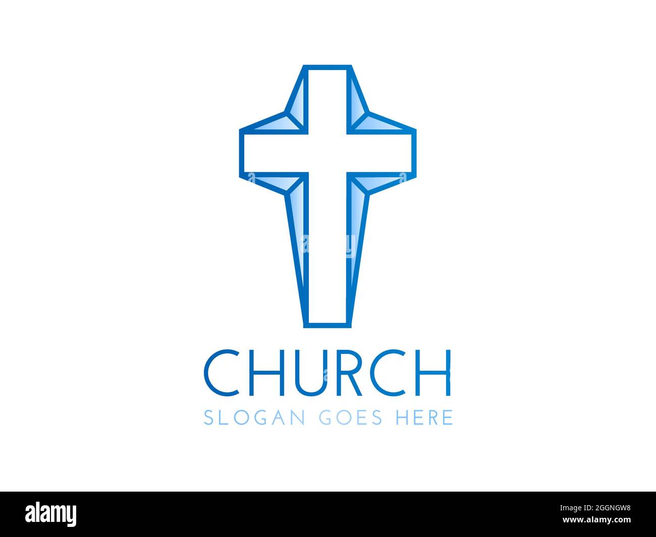 Modern Church Logo with Cross Stock Vector