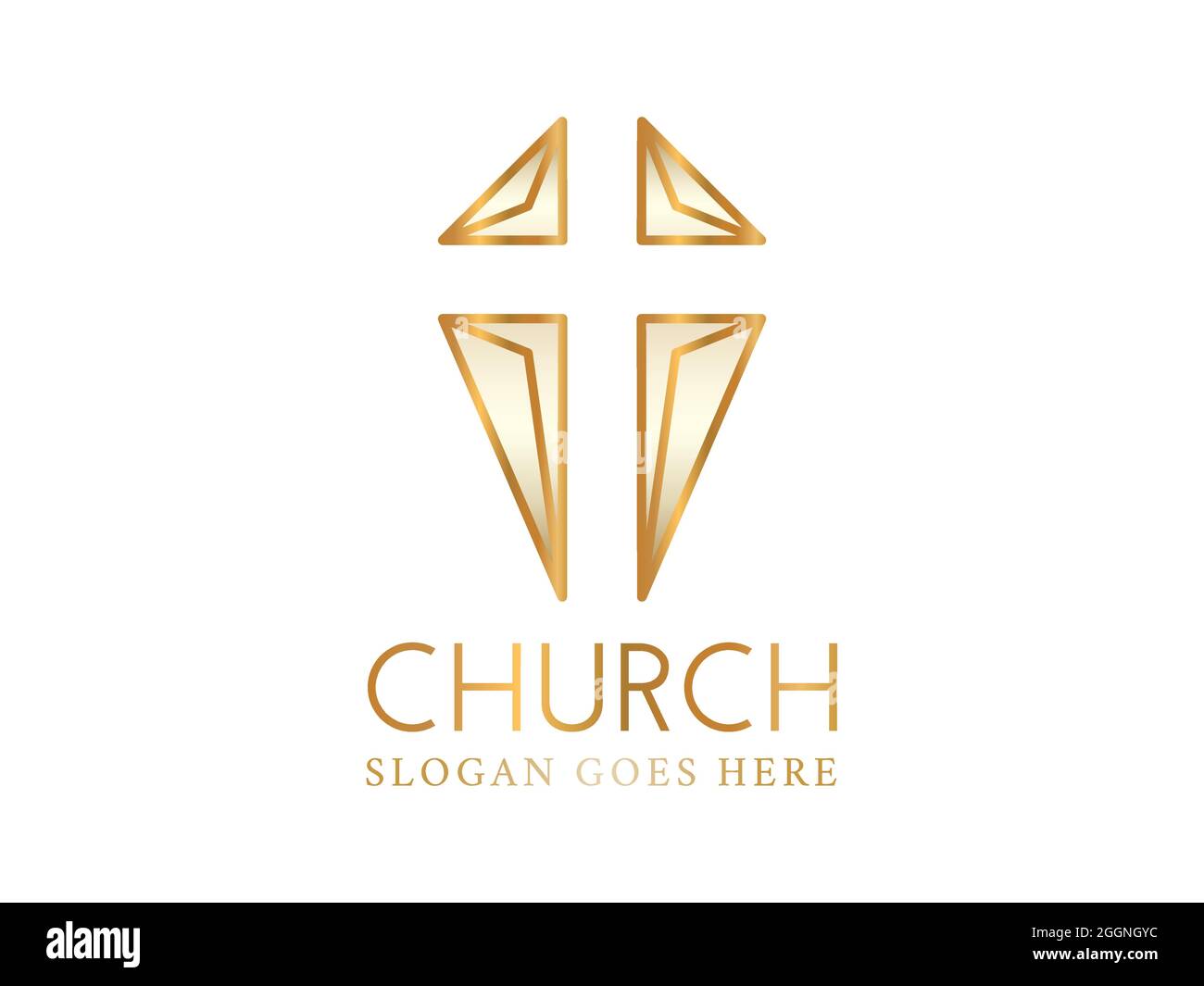 Christian Church Logo with Abstract Cross Stock Vector