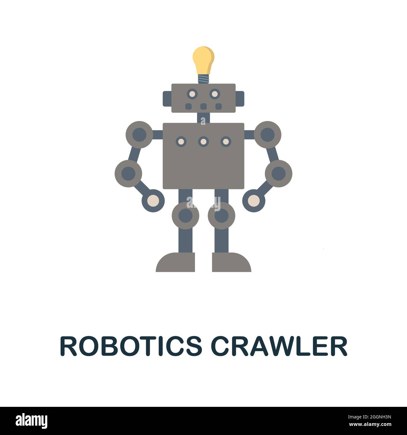 Robotics Crawler flat icon. Colored sign from robotics engineering collection. Creative Robotics Crawler icon illustration for web design Stock Vector