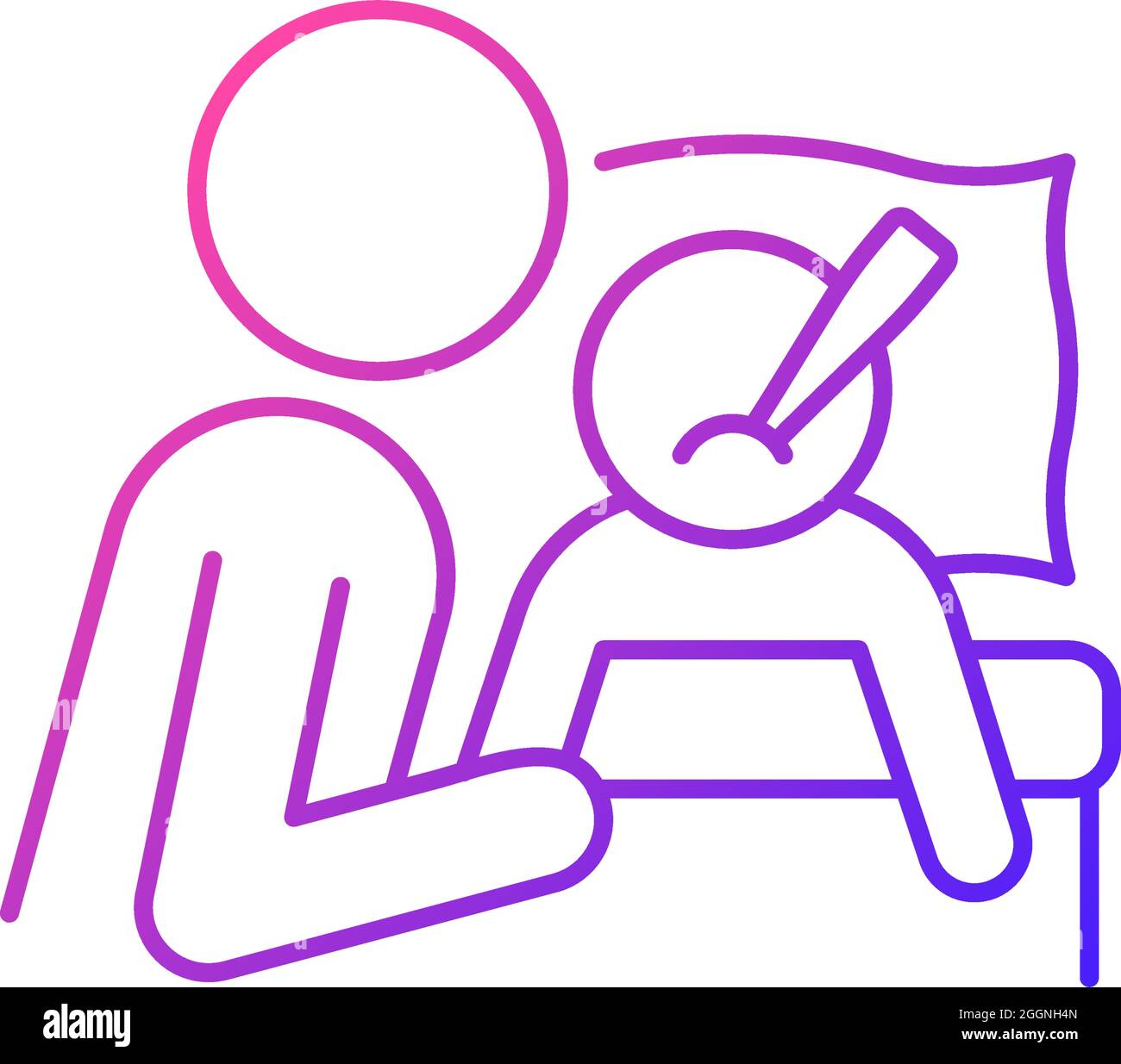 Taking care of ill child gradient linear vector icon Stock Vector