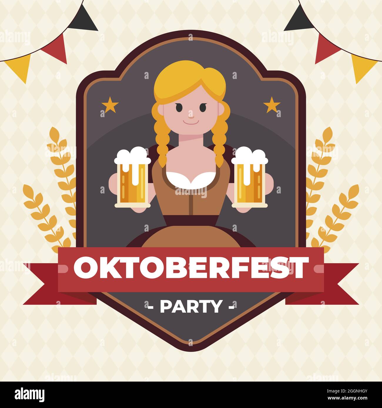 Flat oktoberfest illustration Vector illustration Stock Vector Image ...