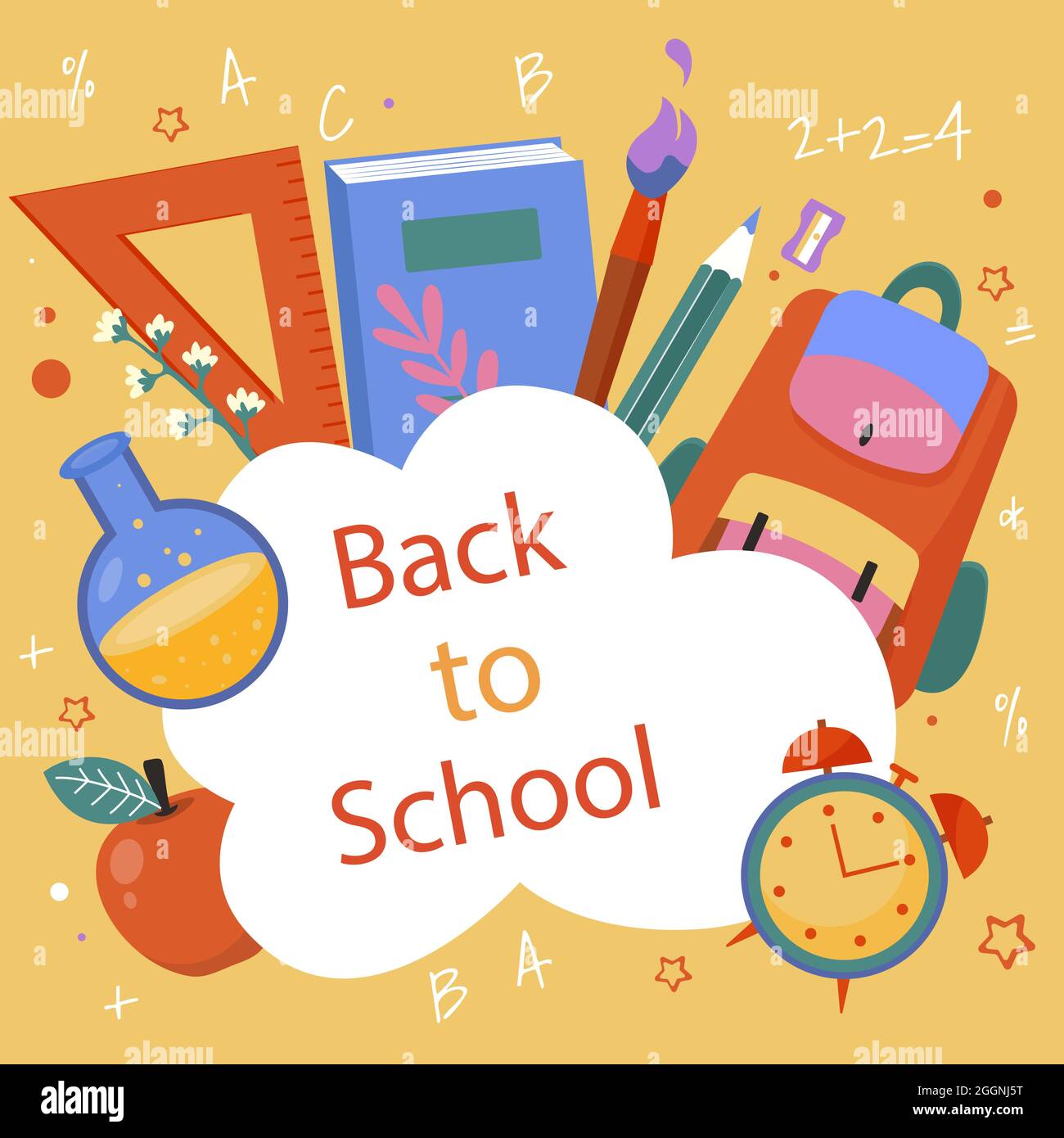 Flat back to school background Vector illustration Stock Vector Image ...