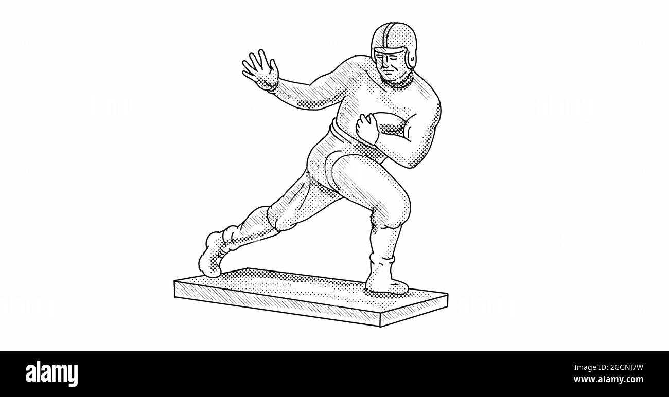 AUCKLAND, NEW ZEALAND - Nov 10, 2020: Line art illustration of the Heisman Memorial Trophy which is awarded annually to the most outstanding player in Stock Photo