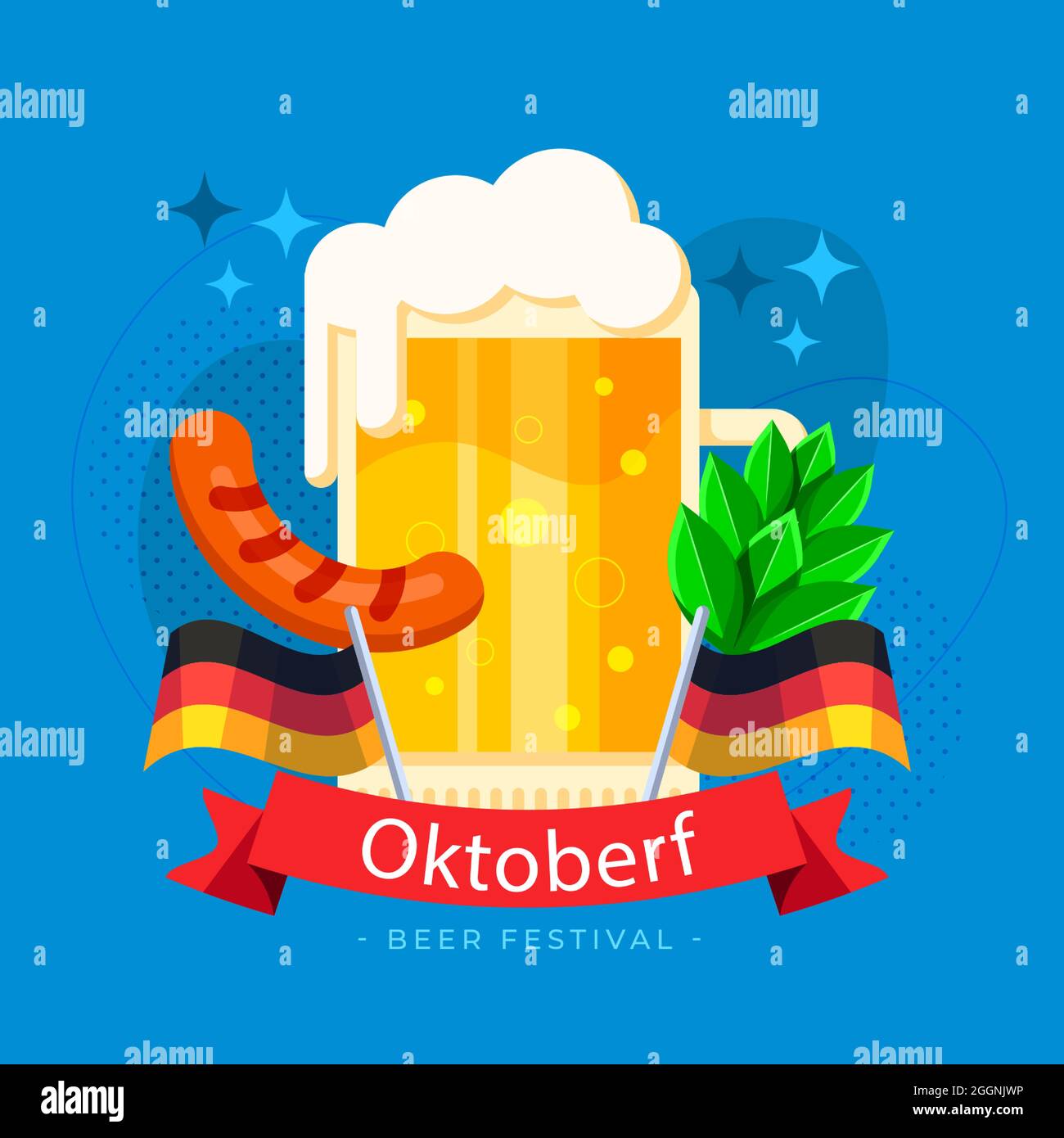 Flat oktoberfest illustration Vector illustration Stock Vector Image ...