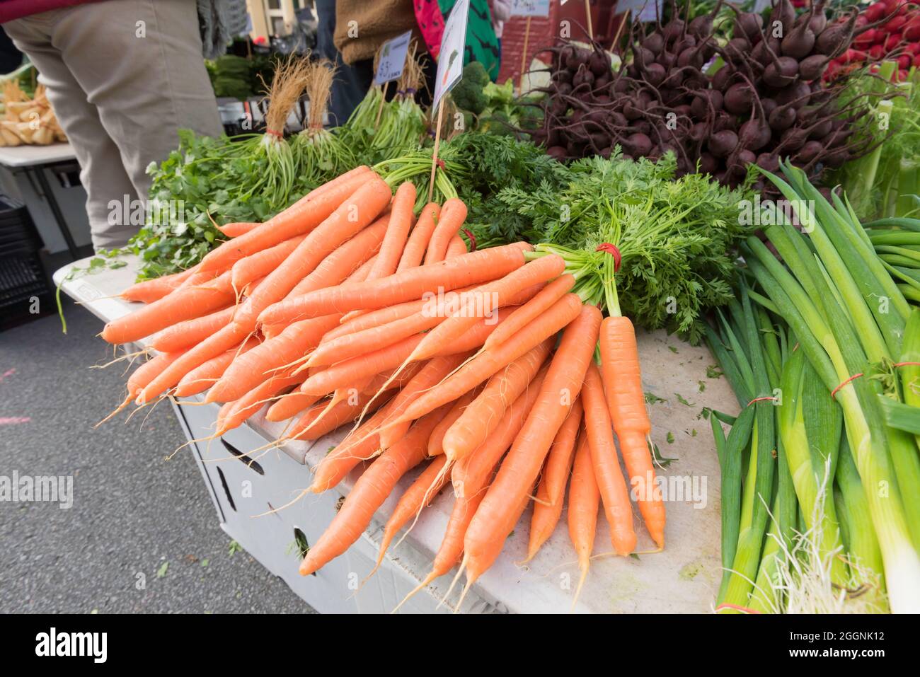 The Farm Gate Market operates from Bathurst Street in Hobart, Tasmania