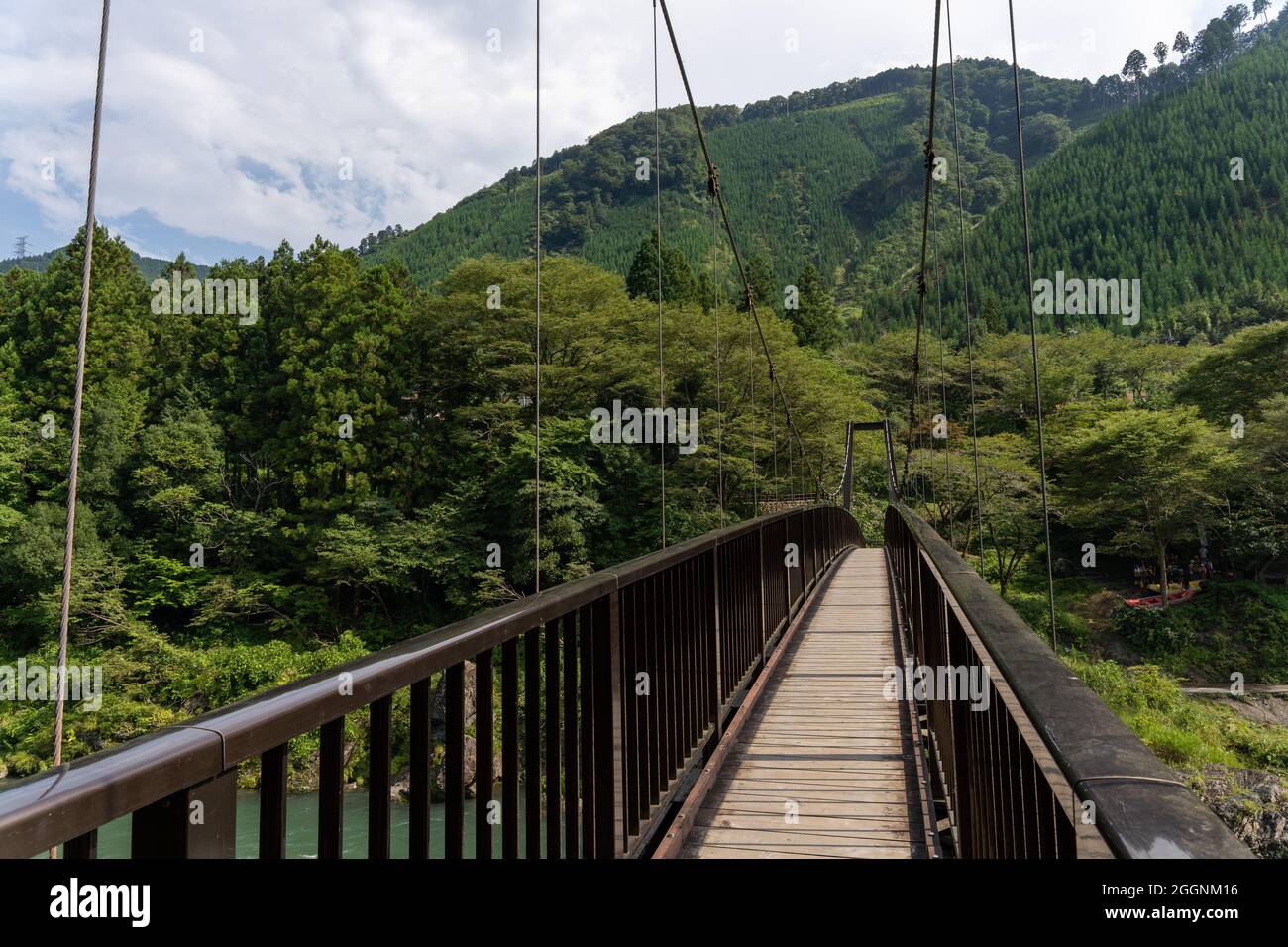 Japanese Cities Bridge Rural Narrow Bridge Rural Place Beautiful Mountain in Japan Summer Season ...