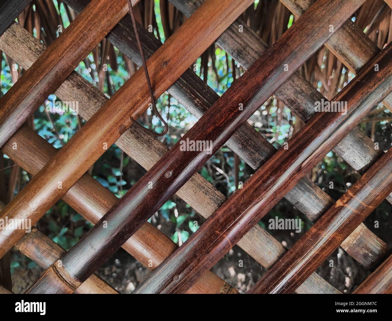 traditional bamboo wall woven from Indonesia, Southeast Asia Stock Photo