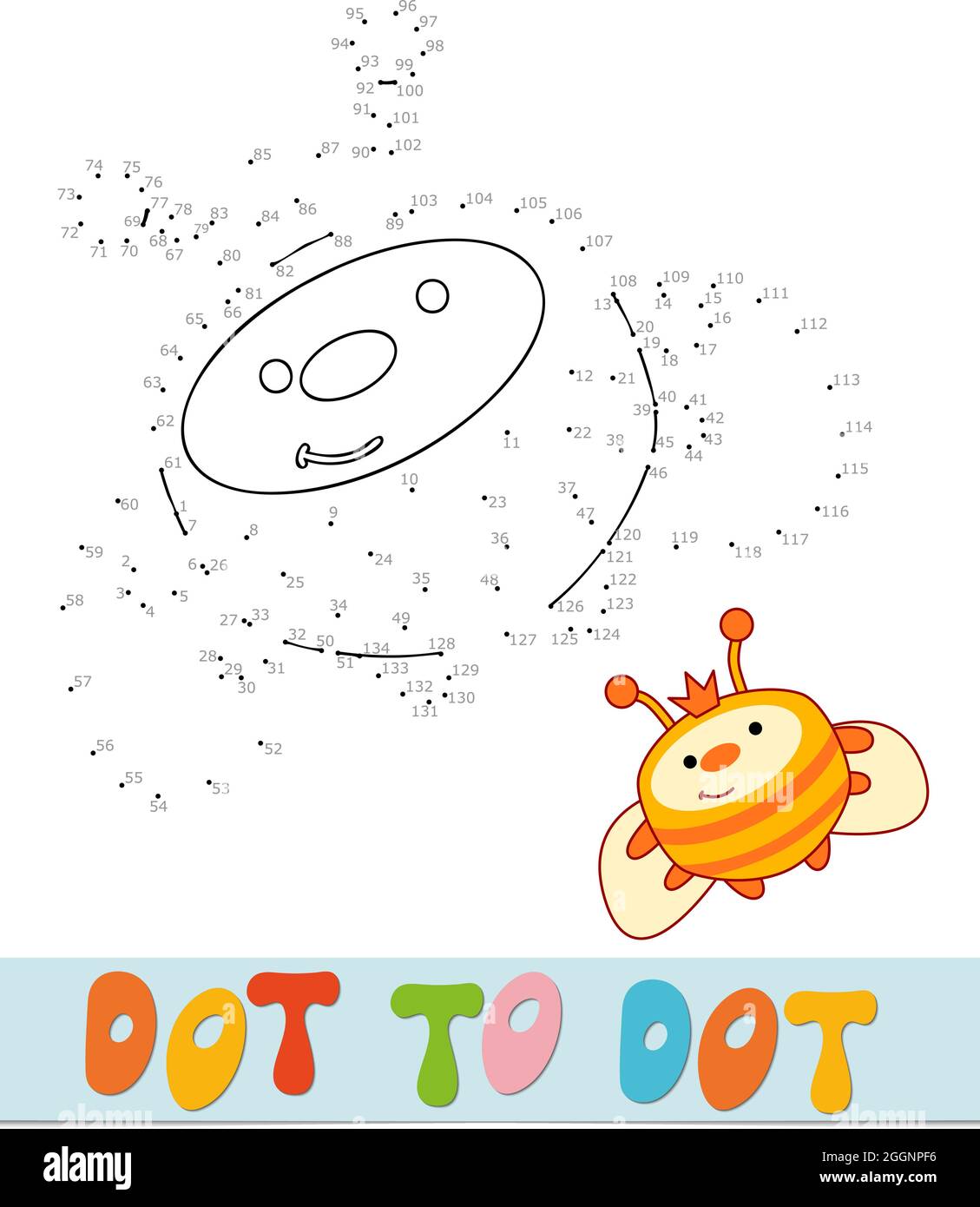 Dot to dot puzzle for children. Connect dots game. Bee vector ...