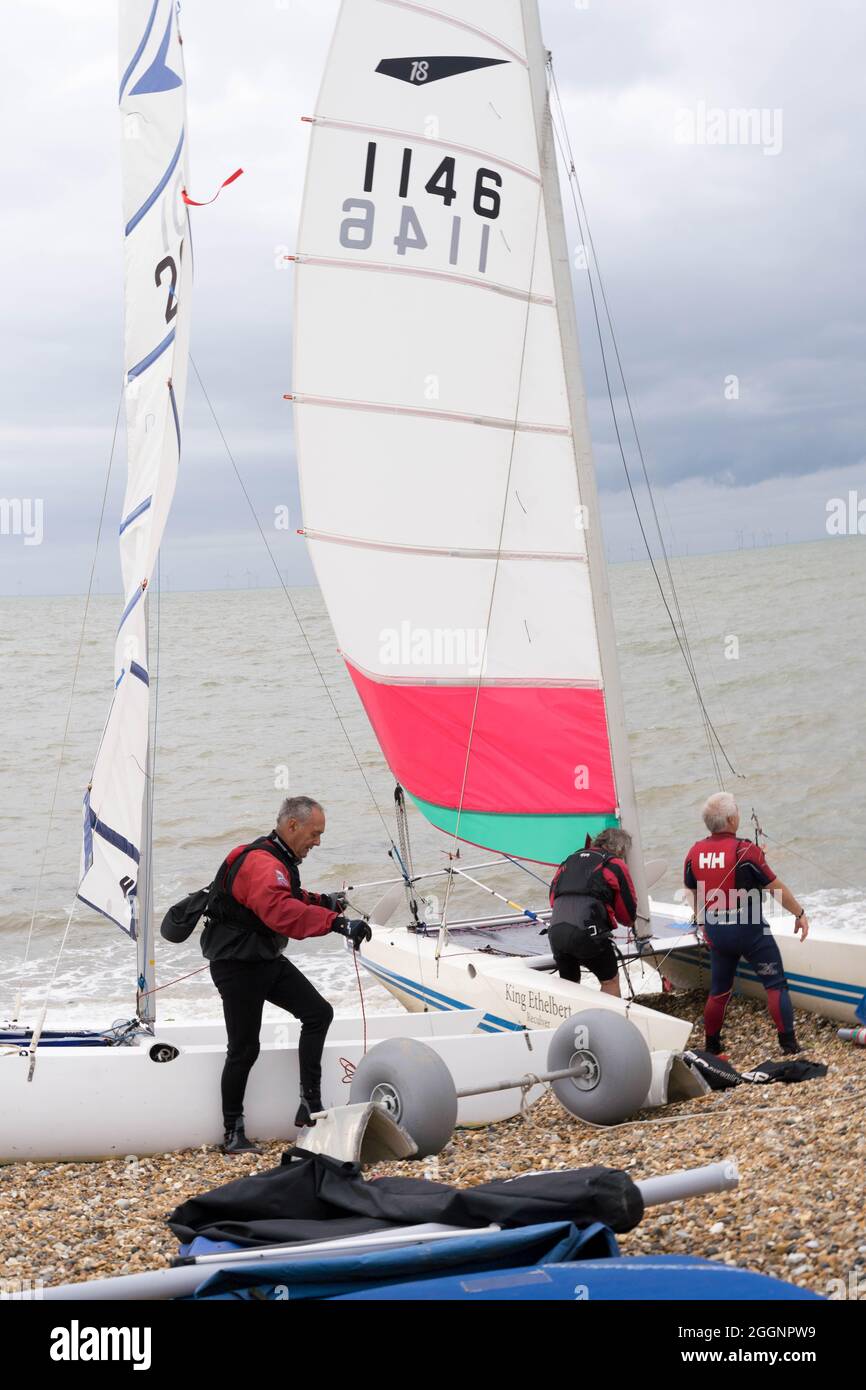 Sailing race at Tankerton Kent England Stock Photo