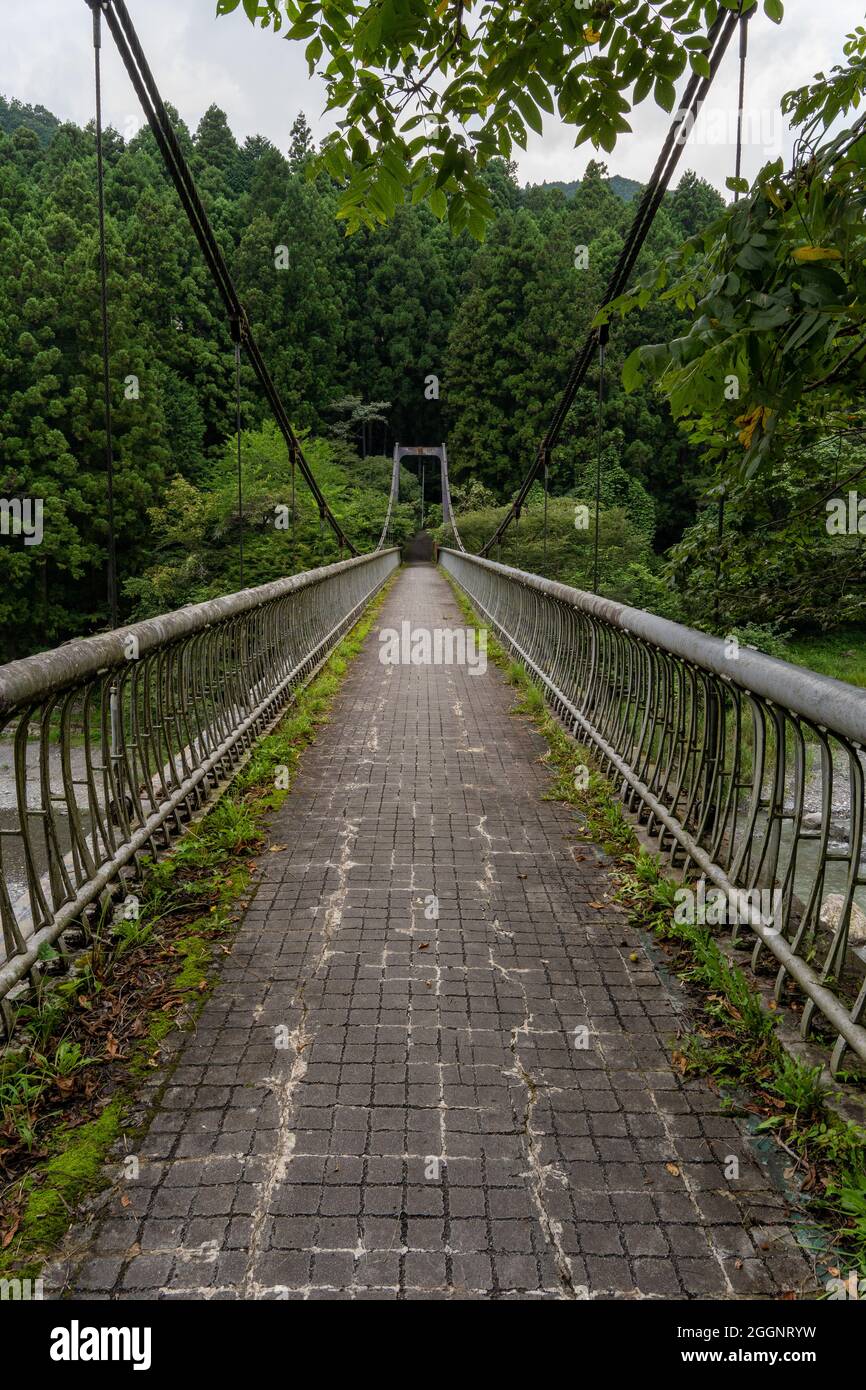 Japanese Cities Bridge Rural Narrow Bridge Rural Place Beautiful Mountain in Japan Summer Season by ...