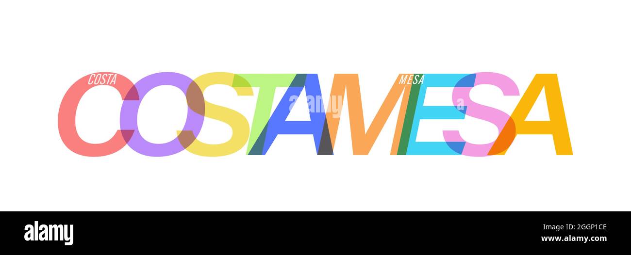 COSTA MESA. The name of the city on a white background. Vector design