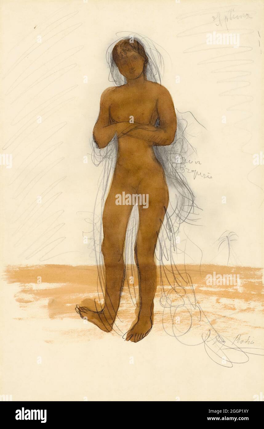 Auguste Rodin, Sphinx, drawing, 1898-1900 Stock Photo