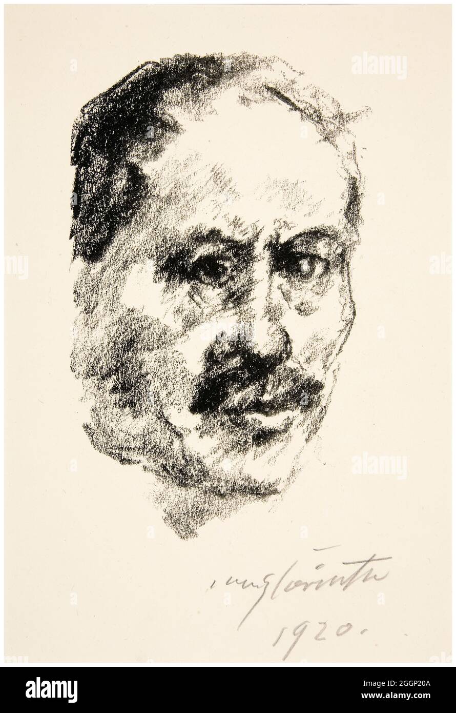 Lovis Corinth (1858-1925), Self portrait, lithographic print, 1920 Stock Photo