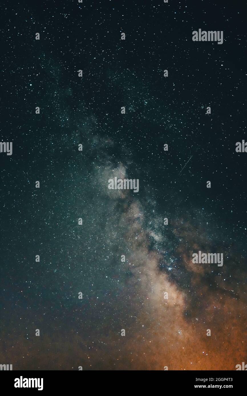Vertical shot of the Milky Way galaxy on a starry night Stock Photo - Alamy