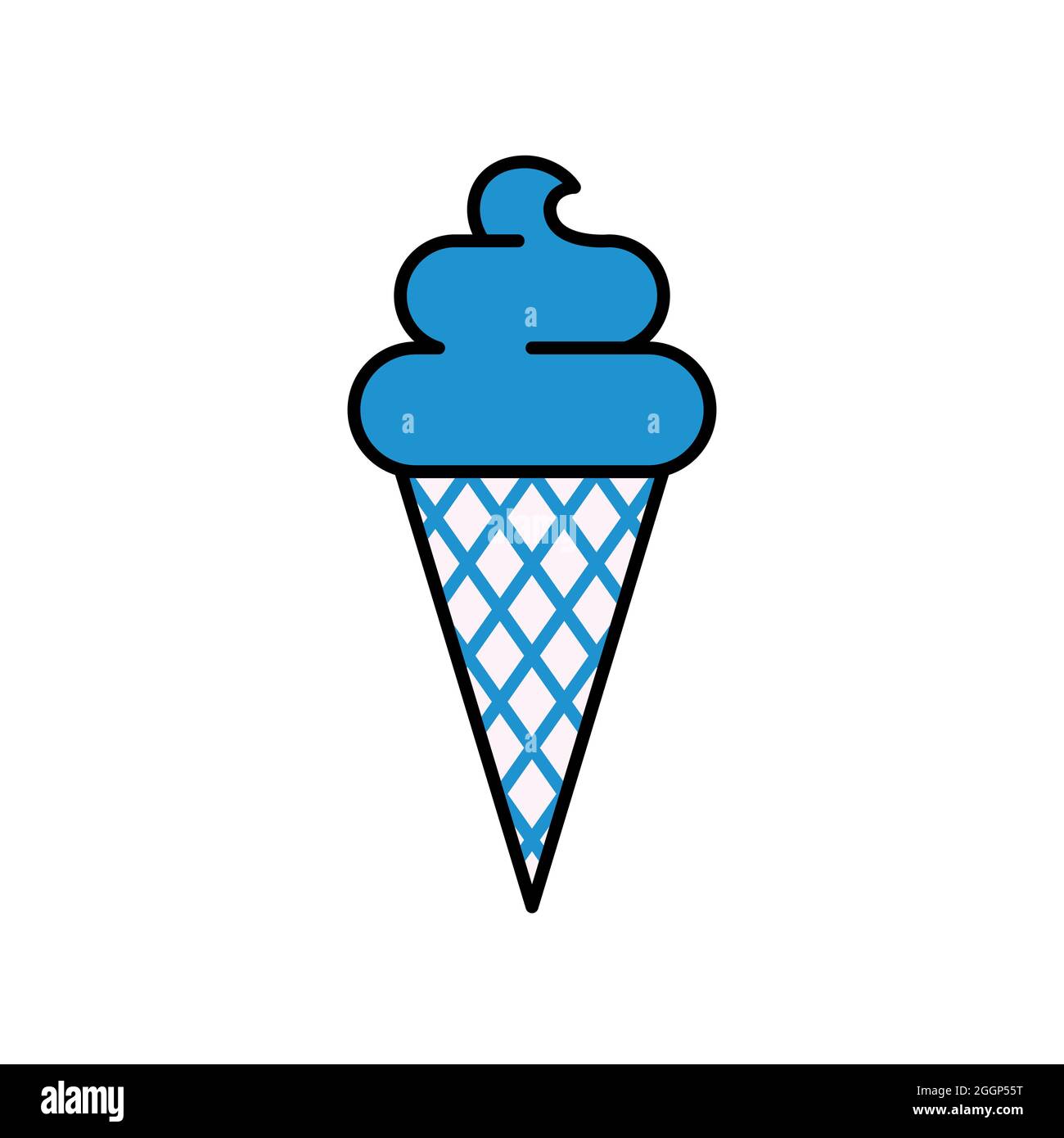 Ice cream cone icon isolated on white Stock Vector