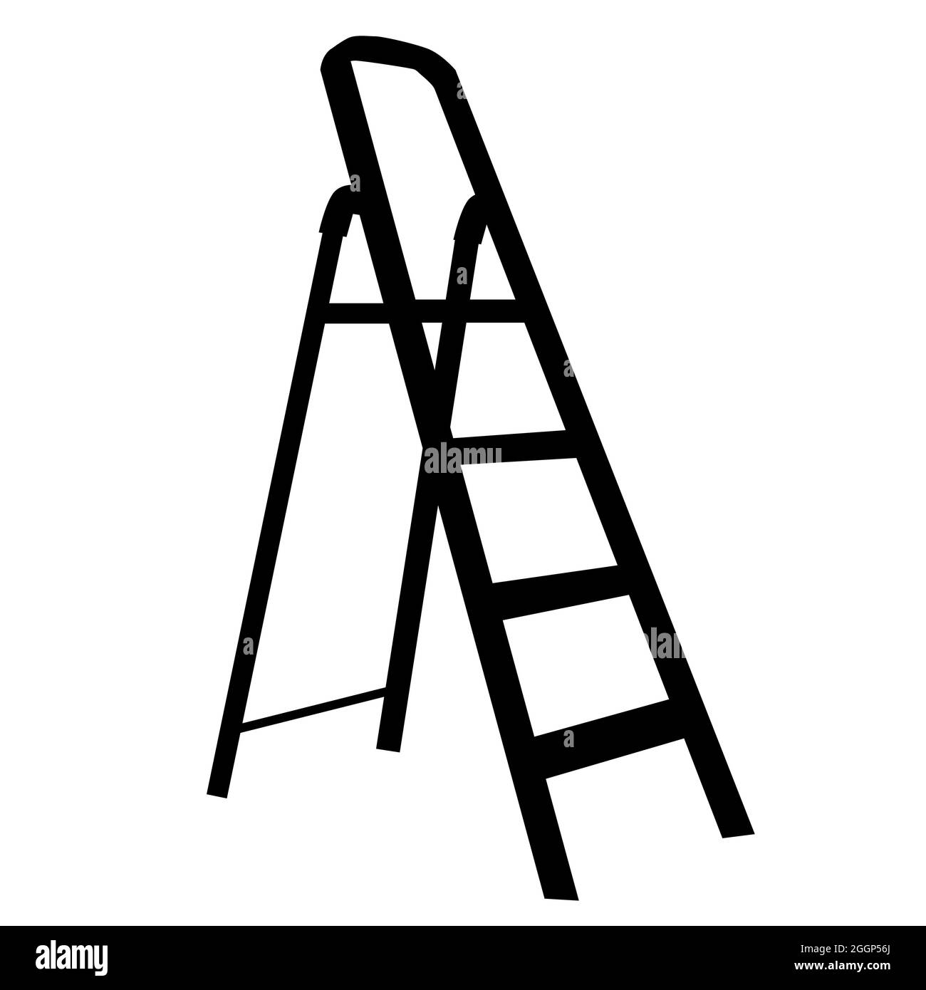 Ladder icon on white background. Metal Step Ladder sign. Stairway symbol. flat style. Stock Photo
