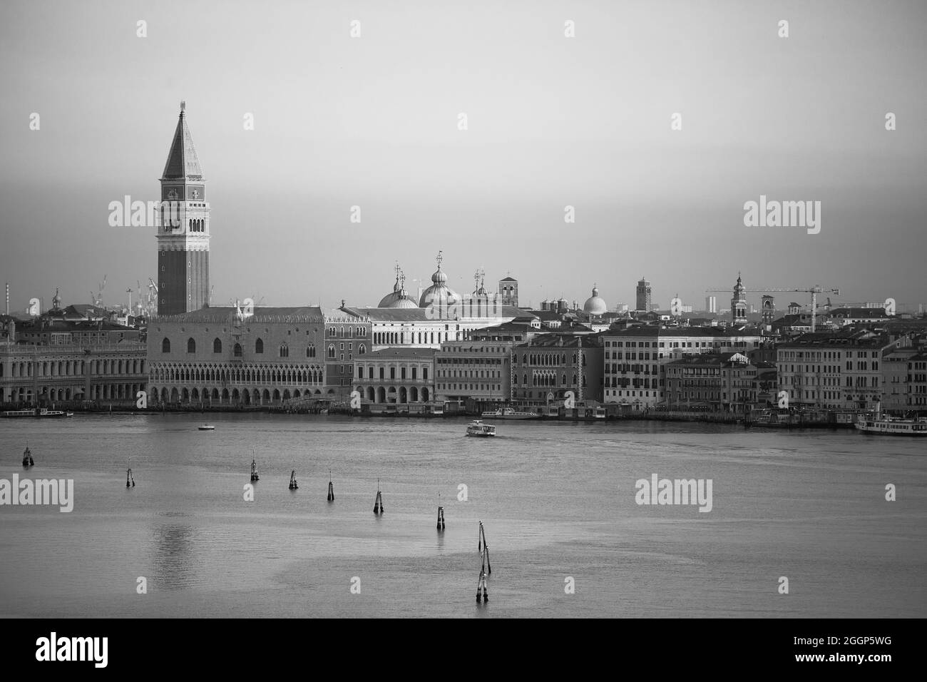 Venice Lagoon in Monochrome Stock Photo
