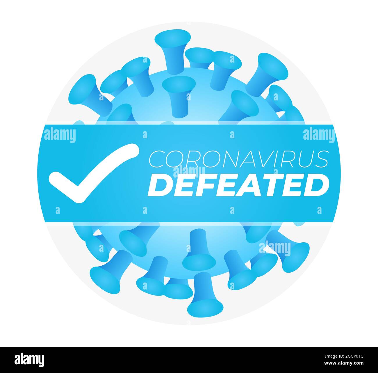 Coronavirus Defeated Illustration Sticker Badge Stock Vector