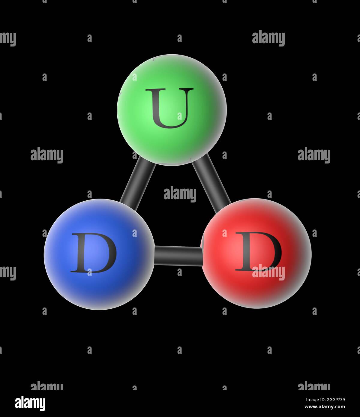 Illustration of a neutron, a subatomic particle with no net electric ...