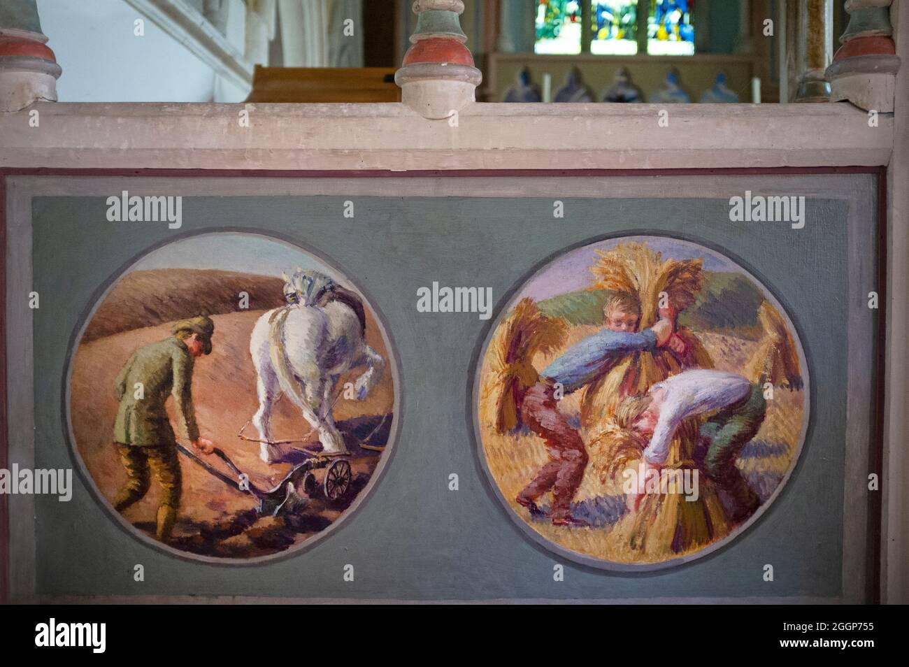 The paintings by the Bloomsbury artists in Berwick church, East Sussex Stock Photo