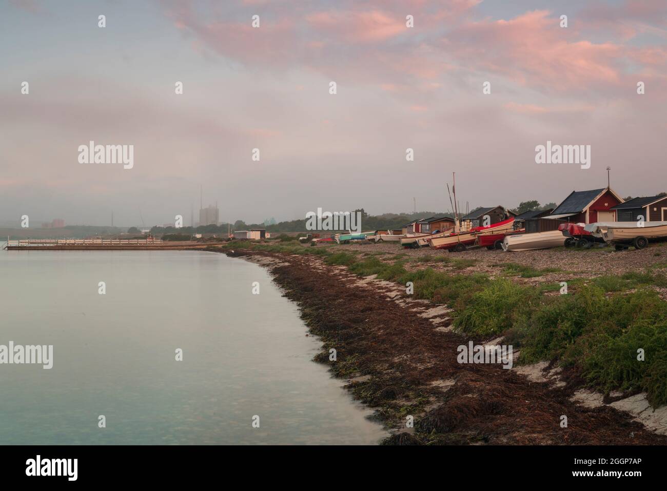 Foggy morning by the fishing village of Råå (Raa) outside Helsingborg ...