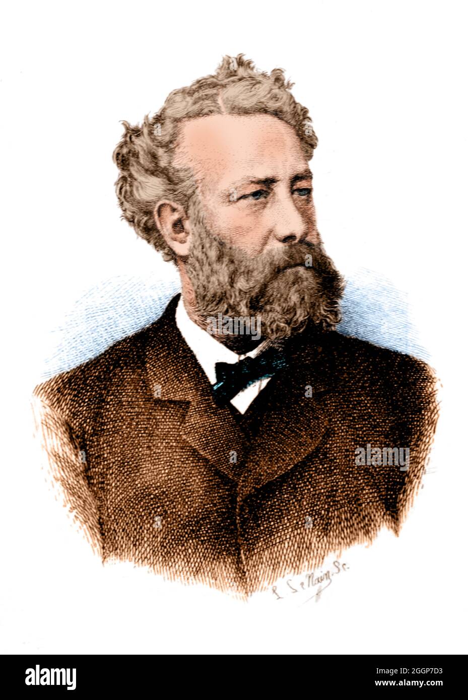 Jules Verne (1828-1905) was a French novelist, poet, and playwright who pioneered the science fiction genre. Stock Photo