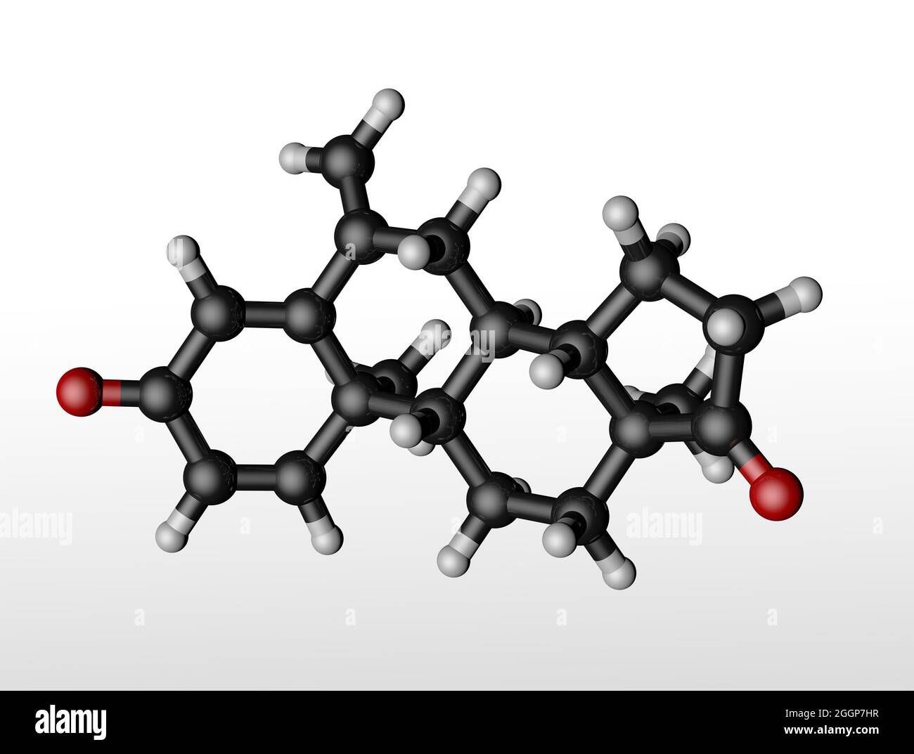 Exemestane breast cancer drug molecule (aromatase inhibitor). Stock Photo