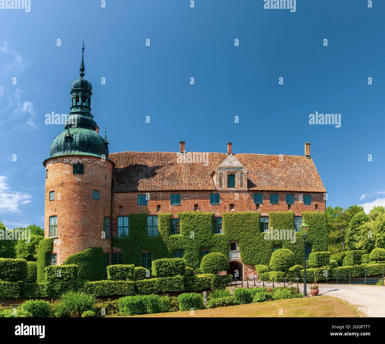The historic castle of Vittsjkovle in south Sweden. Stock Photo