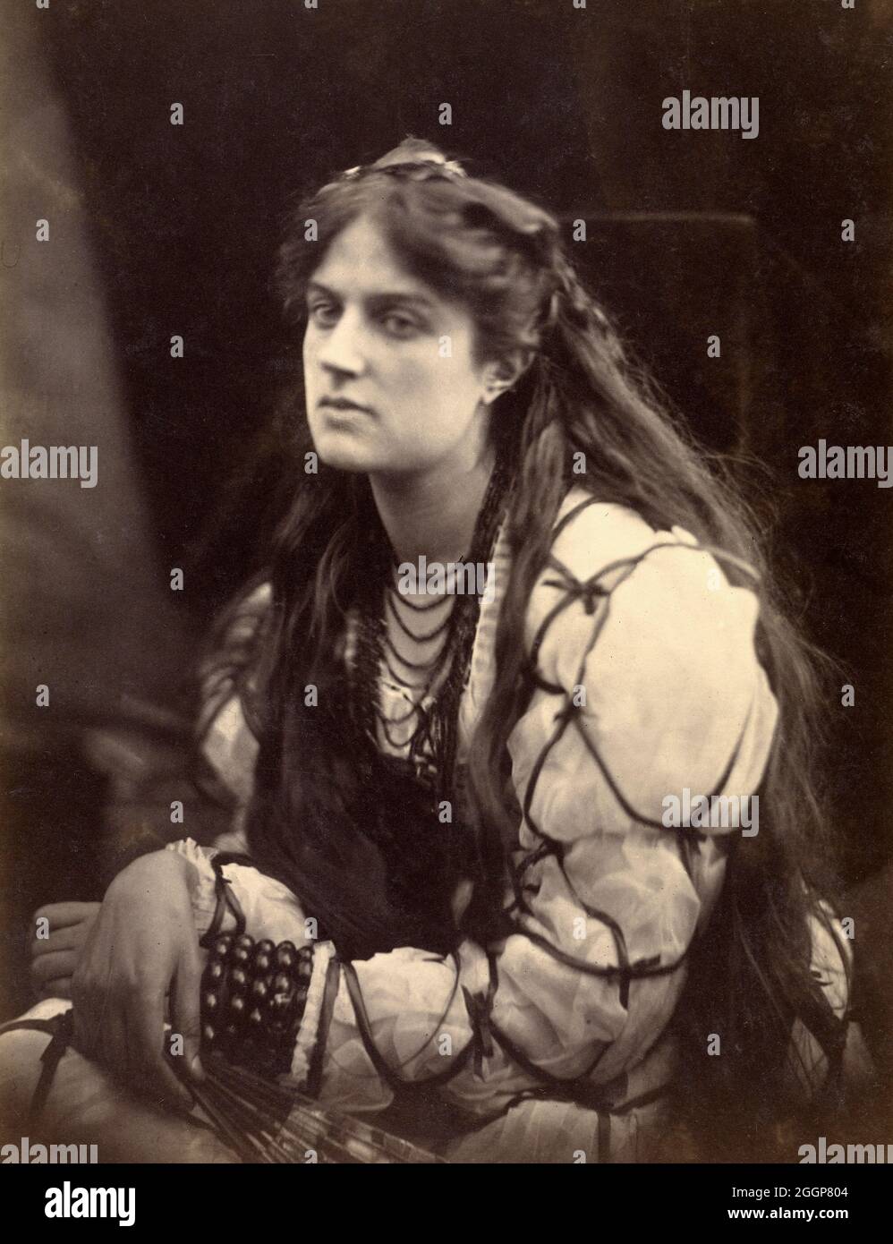 Hypatia by Julia Margaret Cameron (British, born India, 1815-1879); 1867; Albumen silver print. Stock Photo