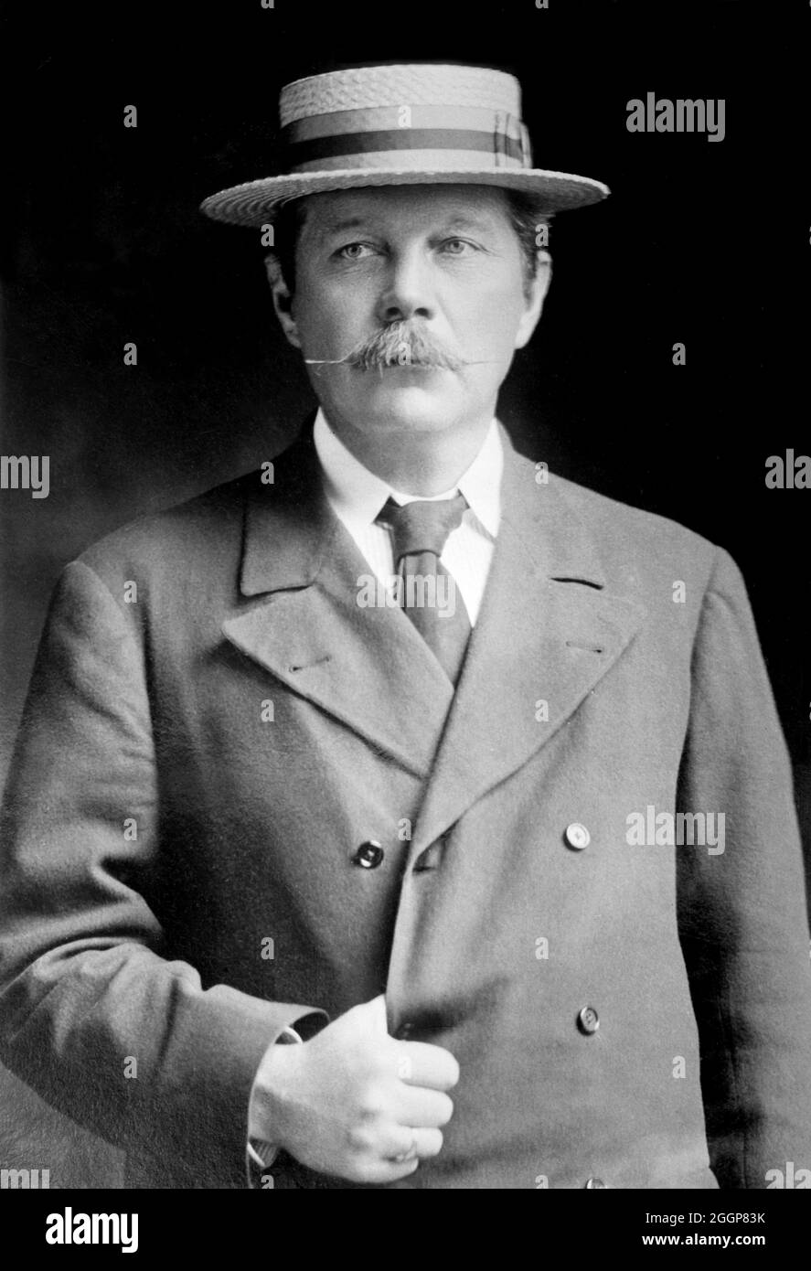 Arthur Conan Doyle (1859 - 1930) was a famous Scottish author and physician, most noted for his stories about the detective Sherlock Holmes. Stock Photo