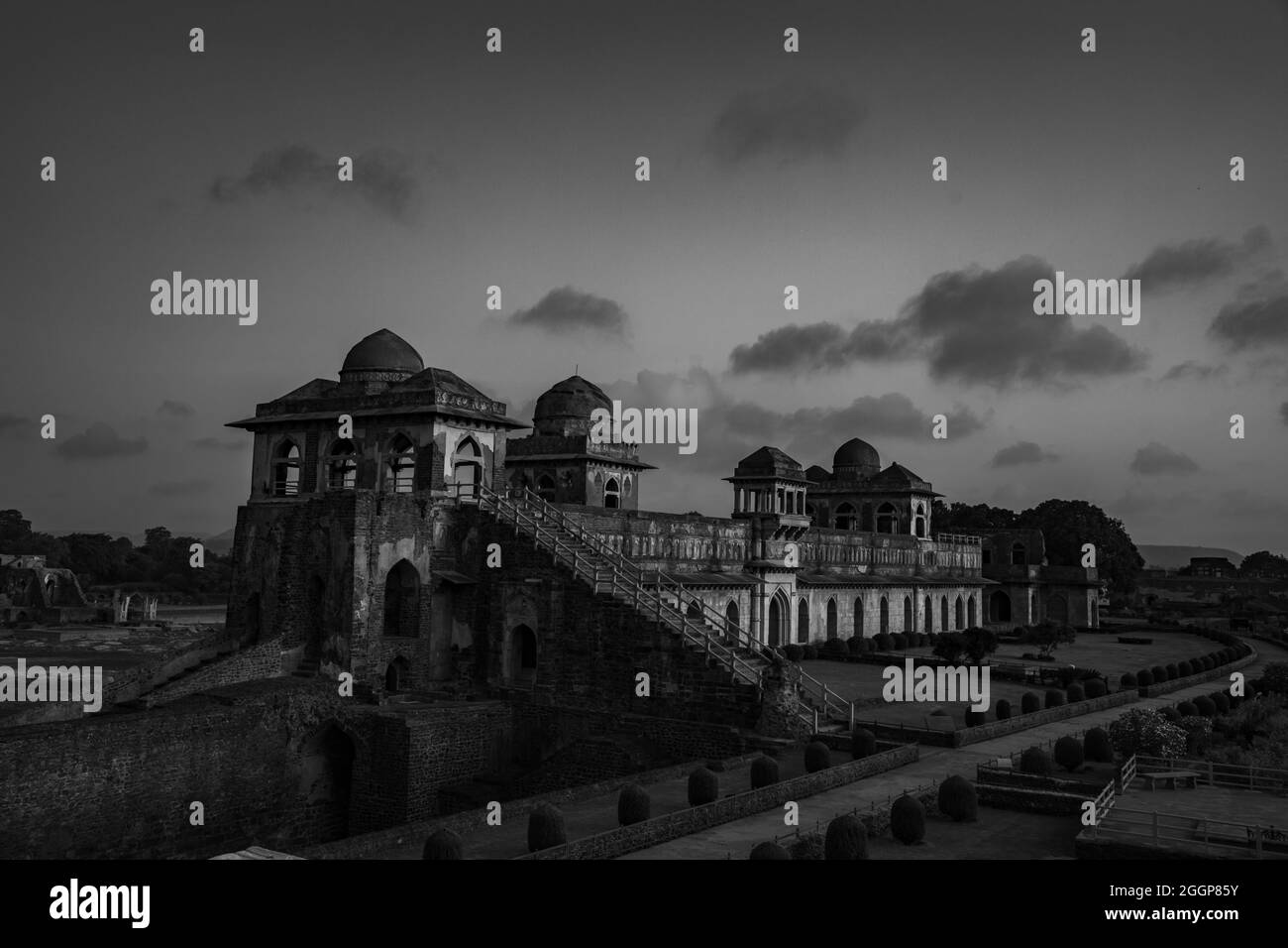 Jahaz Mahal royal complex, Mandu, Madhya Pradesh, India Stock Photo