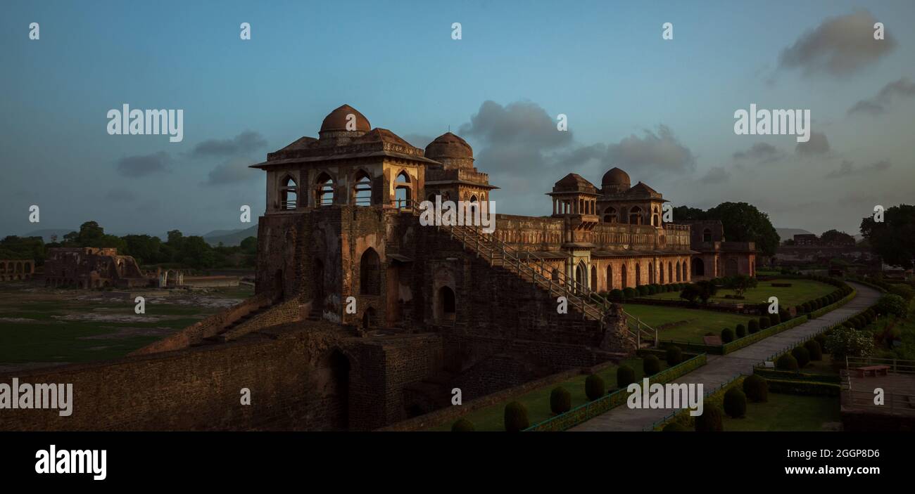 Jahaz Mahal royal complex, Mandu, Madhya Pradesh, India Stock Photo