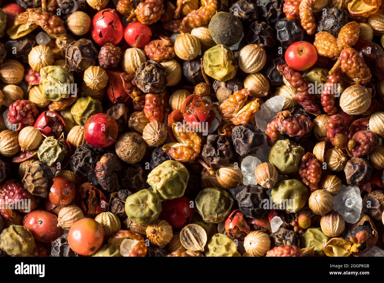 Raw Dry Organic Sichuan Peppercorn Mix in a Bowl Stock Photo