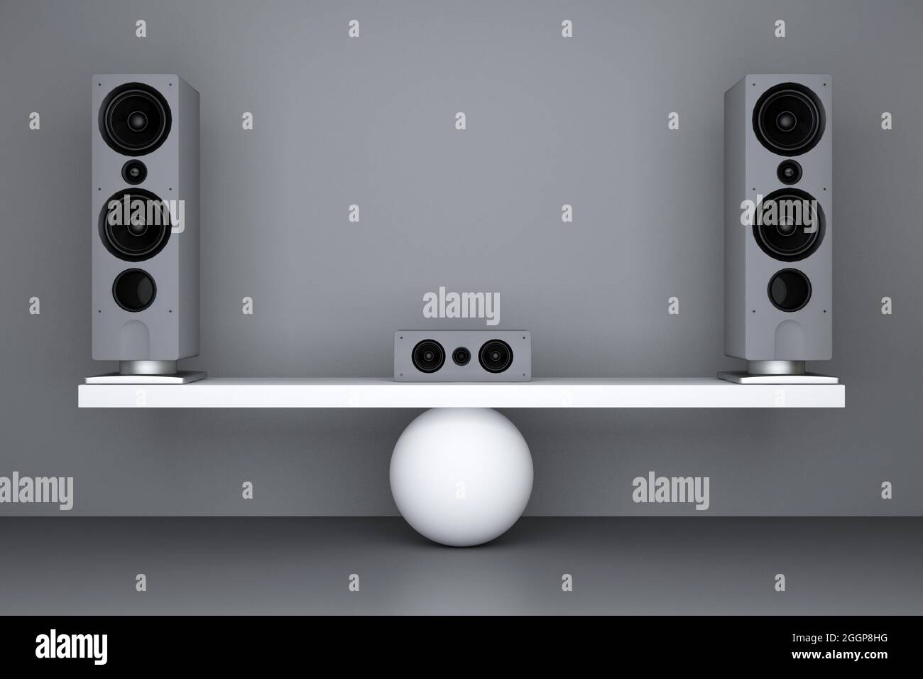 Speaker Rendeing music speakers balance on a swing. 3d rendering Stock Photo - Alamy