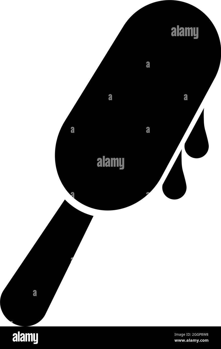 Popsicle Ice lolly Ice cream on stick icon black color vector ...