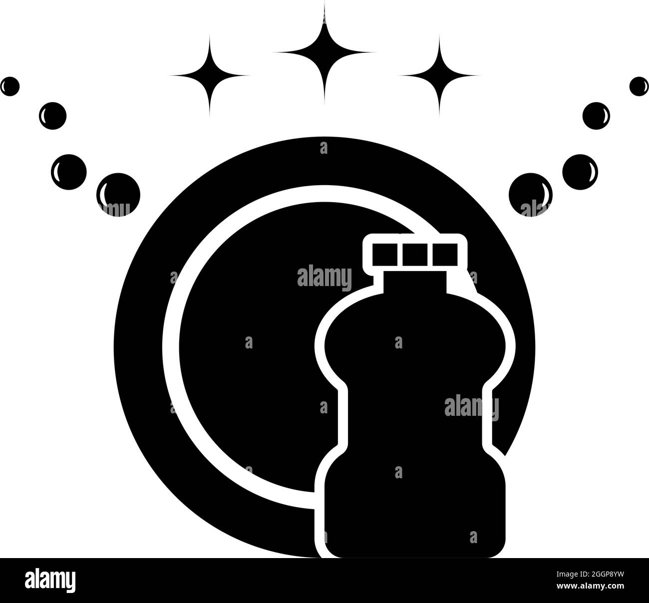 Concept of clean dishes icon black color vector illustration flat style ...